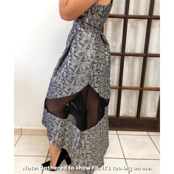 Hi-Lo Metallic Animal Print Evening Gown - Picture 4 of 7